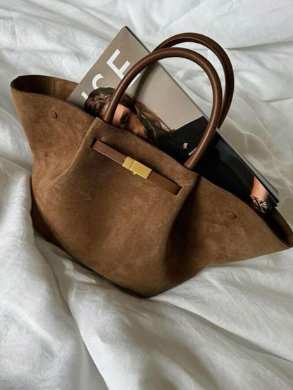 The Melanie — Structured Suede Tote Bag