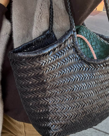 The Rica — Woven Vegan Leather Tote Bag