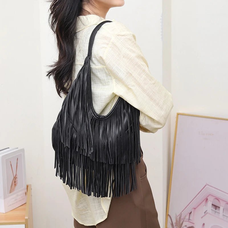 Tatiana Tasseled Hobo Bag