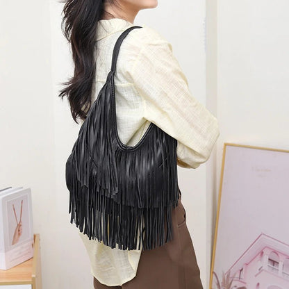 Tatiana Tasseled Hobo Bag