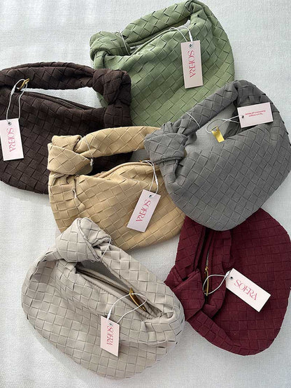 Suede Woven Mini Handbag