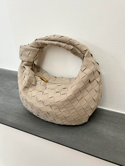 Suede Woven Mini Handbag