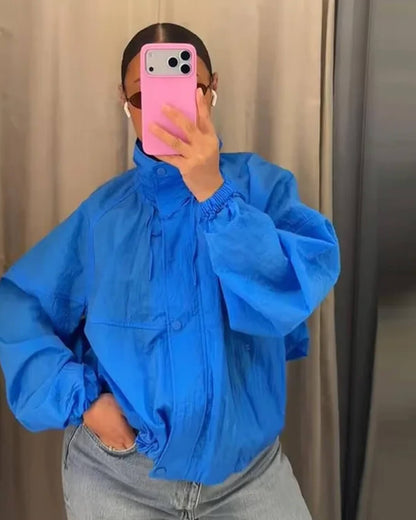 Alice Stand Collar Windbreaker Jacket