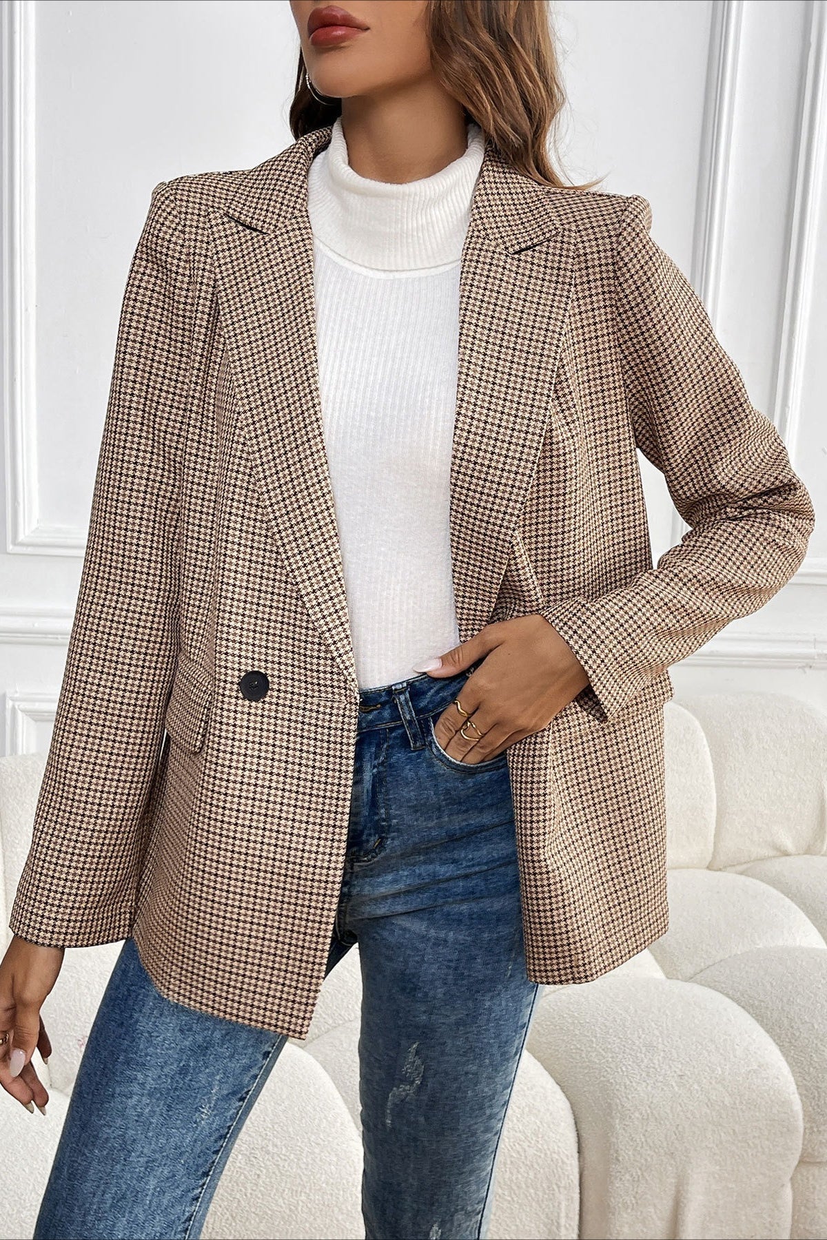 Beatrice Vintage Houndstooth Blazer