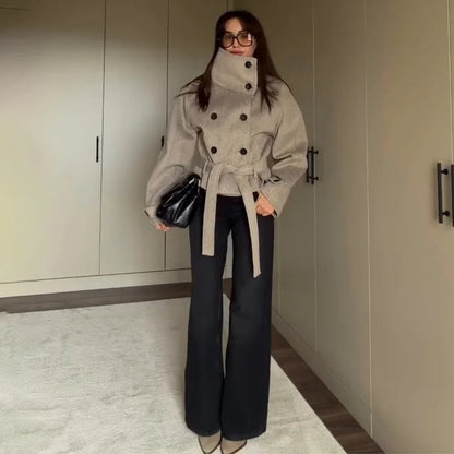 Esther Belted Funnel Neck Coat