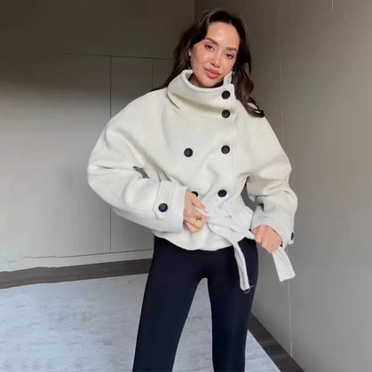 Esther Belted Funnel Neck Coat