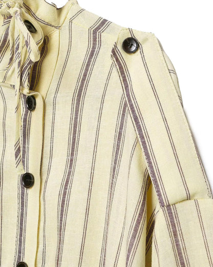 Gina Stand Collar Striped Jacket