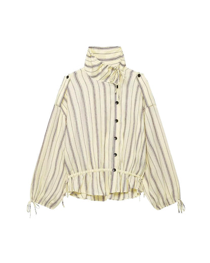 Gina Stand Collar Striped Jacket