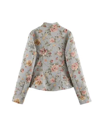 Laura Vintage Jacquard Cropped Jacket