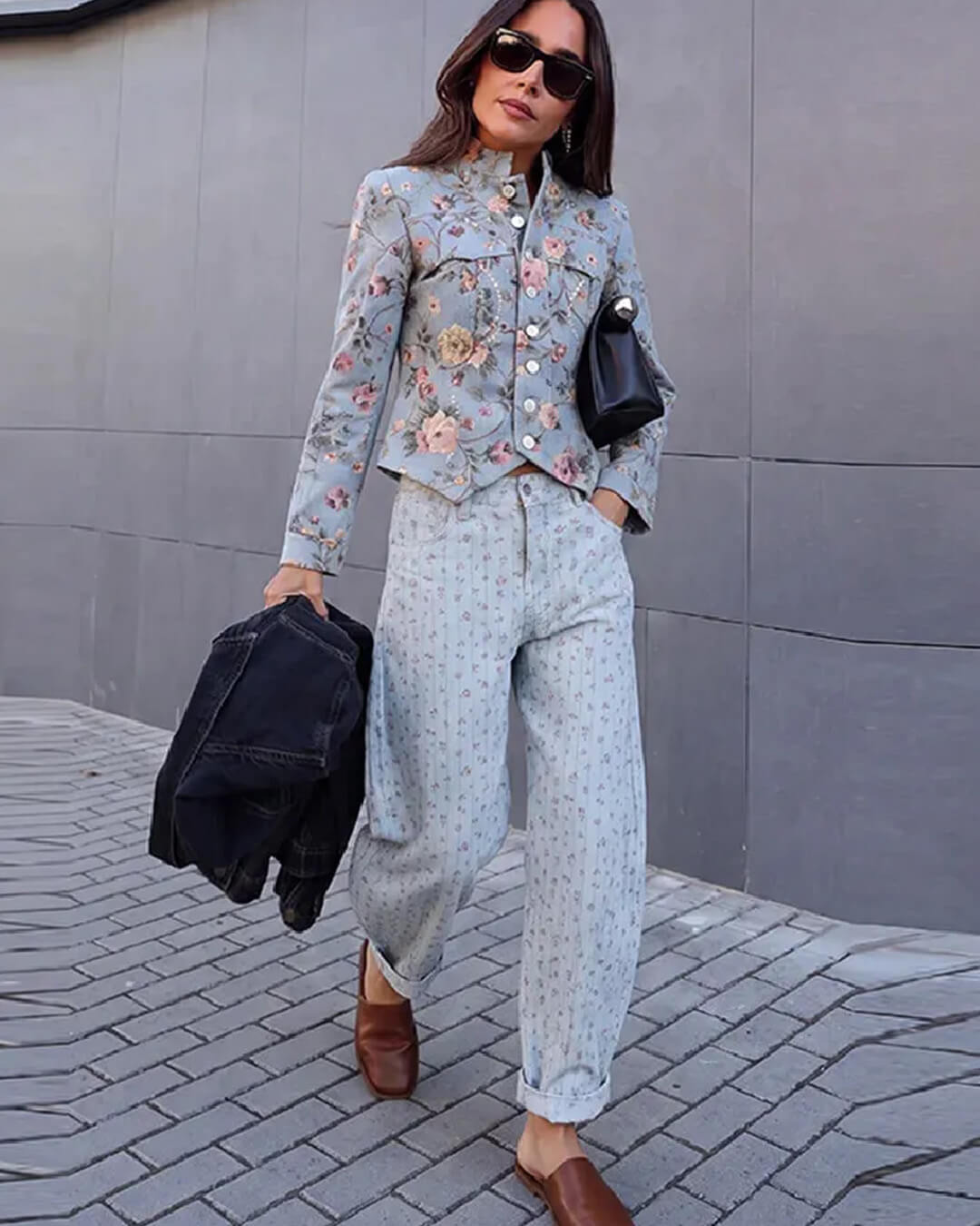 Laura Vintage Jacquard Cropped Jacket