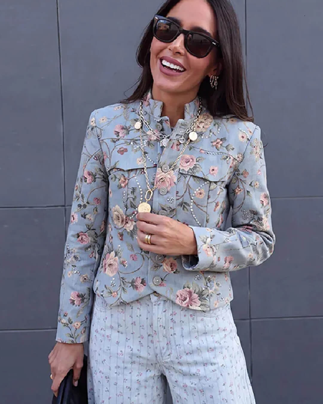 Laura Vintage Jacquard Cropped Jacket