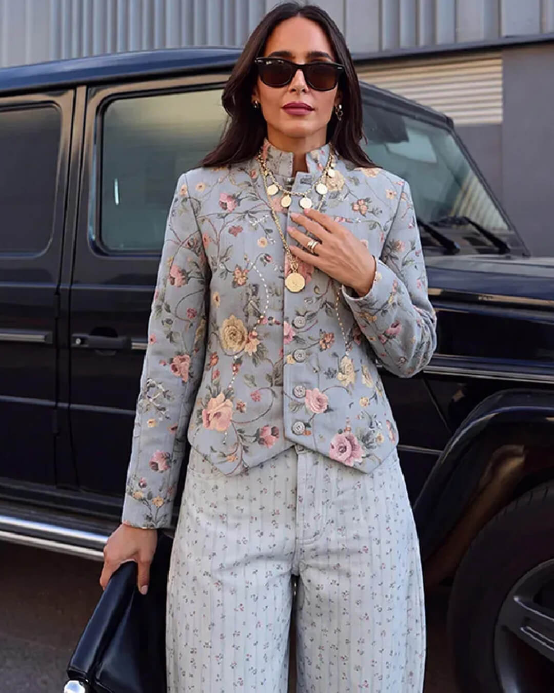 Laura Vintage Jacquard Cropped Jacket