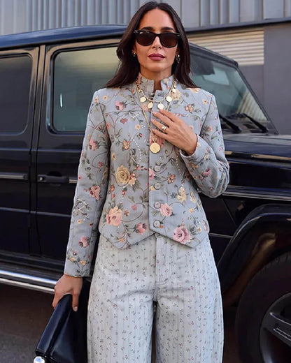 Laura Vintage Jacquard Cropped Jacket