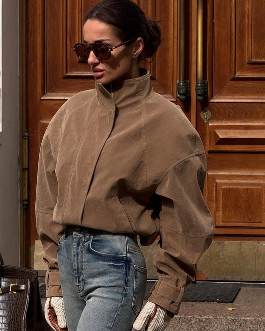 Linda Faux Suede Zip Jacket