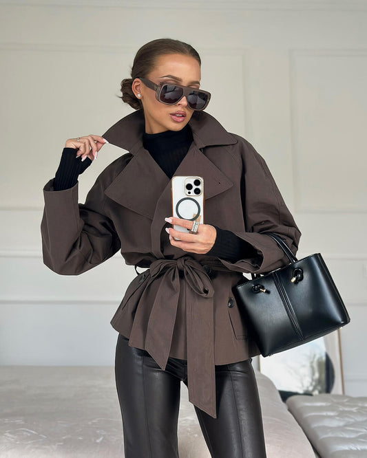 Alianna Belted Short Trench Coat