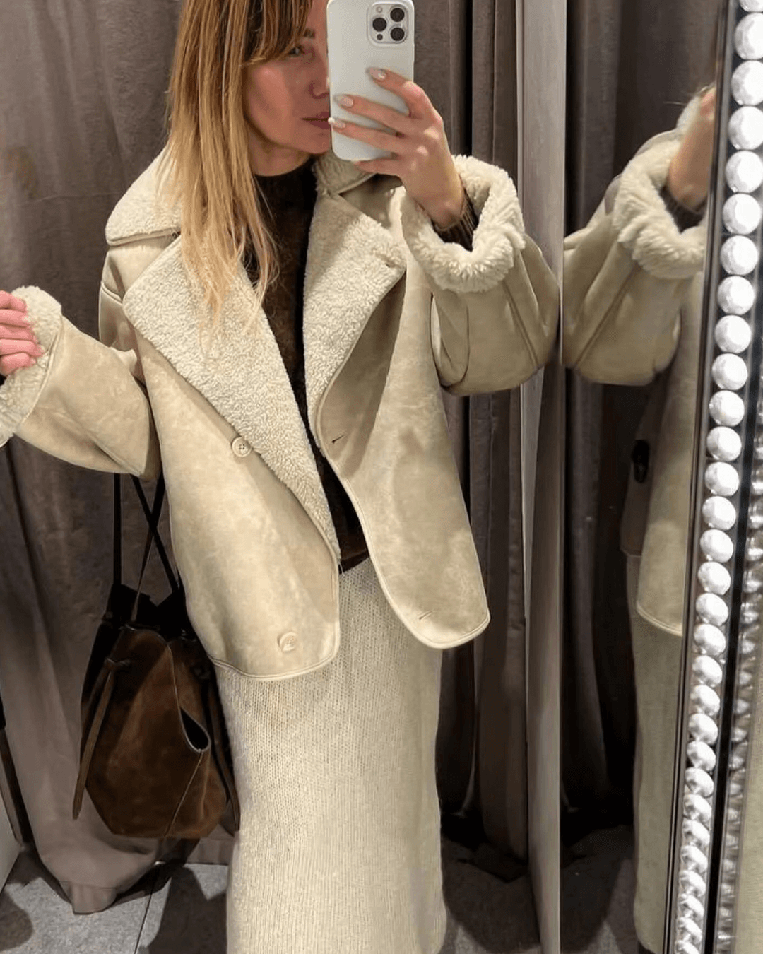 Arianne Sherpa Faux Leather Jacket