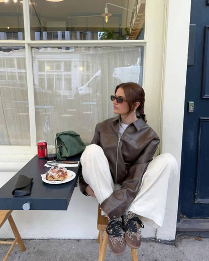 Carine Leather Moto Jacket