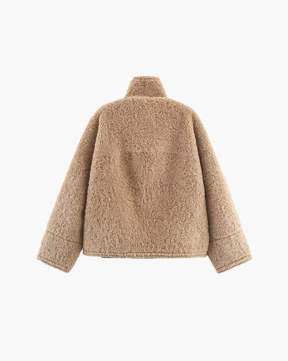 Carol Stand Collar Faux Fur Jacket