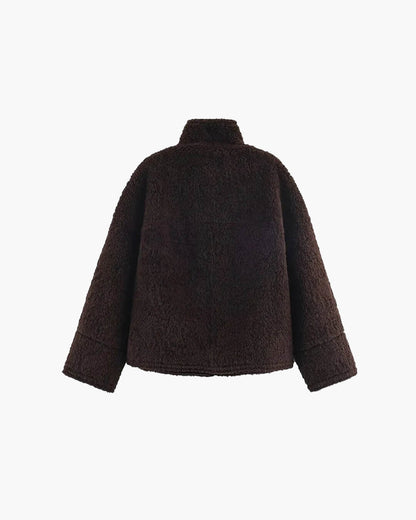 Carol Stand Collar Faux Fur Jacket
