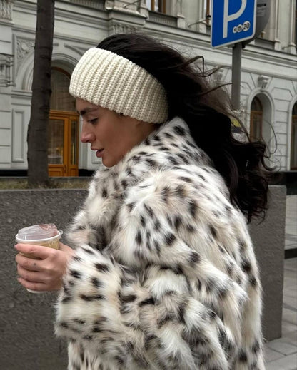 Celeste Leopard Faux Fur Coat