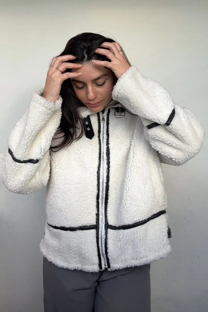 Chantal Boucle Bomber Jacket