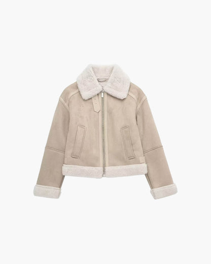Cindy Suede Faux Fur Jacket