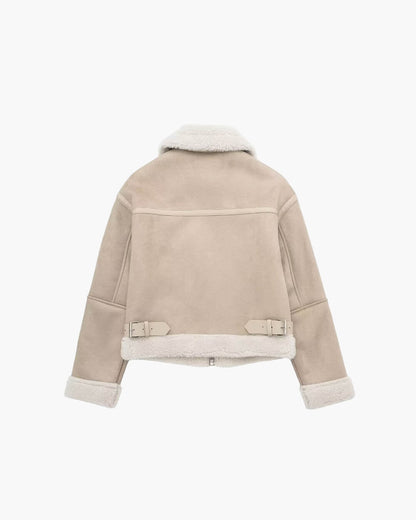Cindy Suede Faux Fur Jacket
