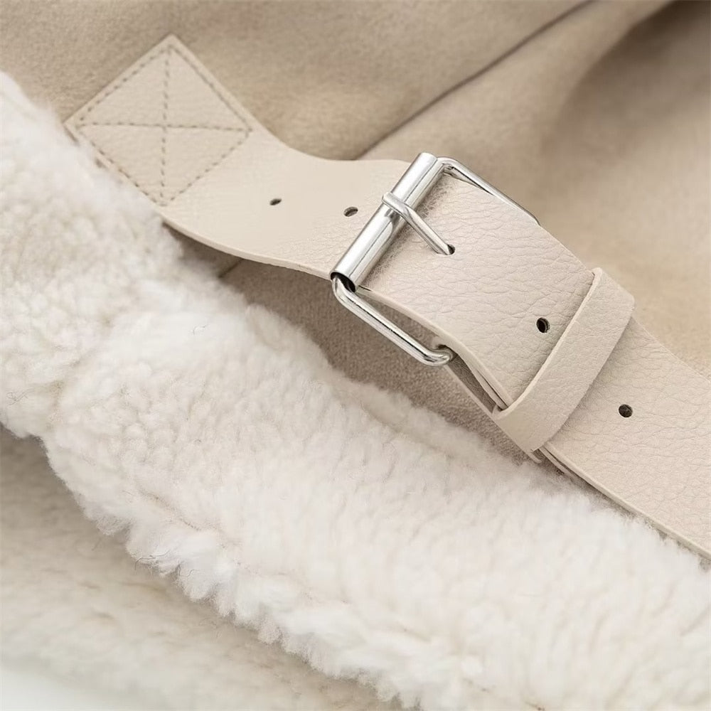 Cindy Suede Faux Fur Jacket