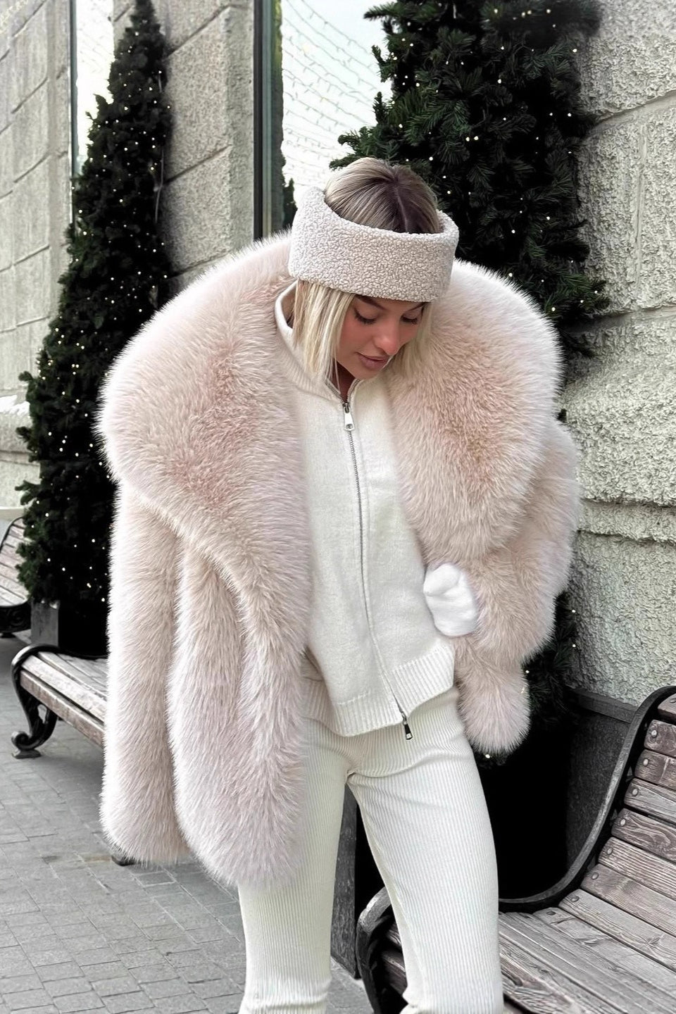 Emilie Puffy Collar Faux Fur Coat