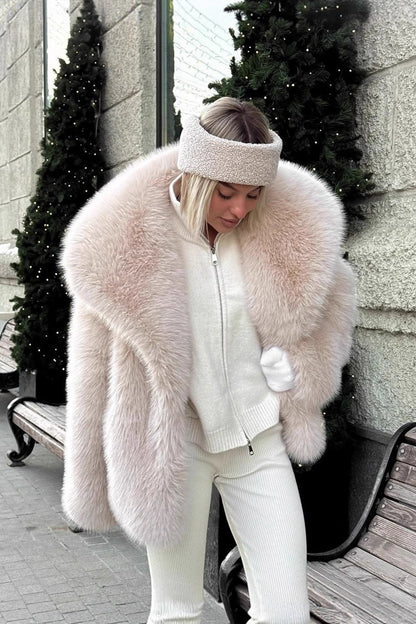 Emilie Puffy Collar Faux Fur Coat