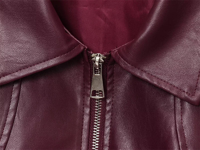 Harper Faux Leather Bomber Jacket