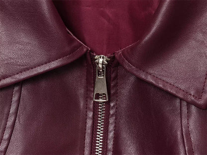 Harper Faux Leather Bomber Jacket
