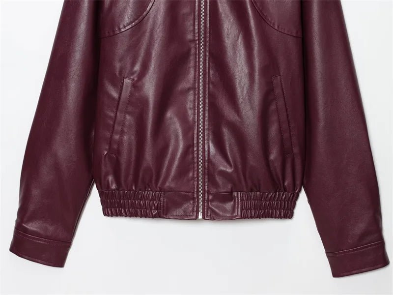 Harper Faux Leather Bomber Jacket