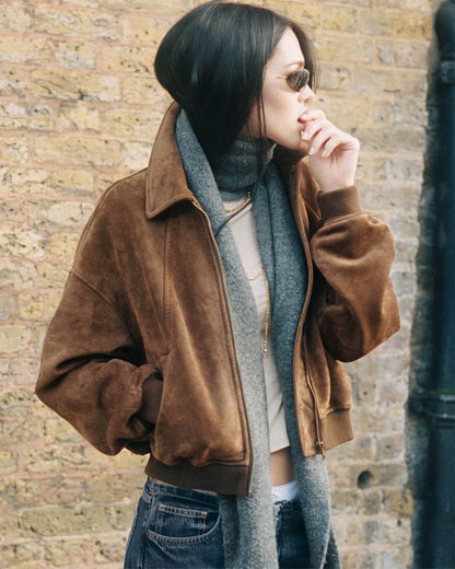 Heather Faux Suede Jacket