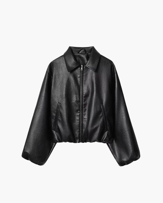 Jenny Faux Leather Bomber Jacket