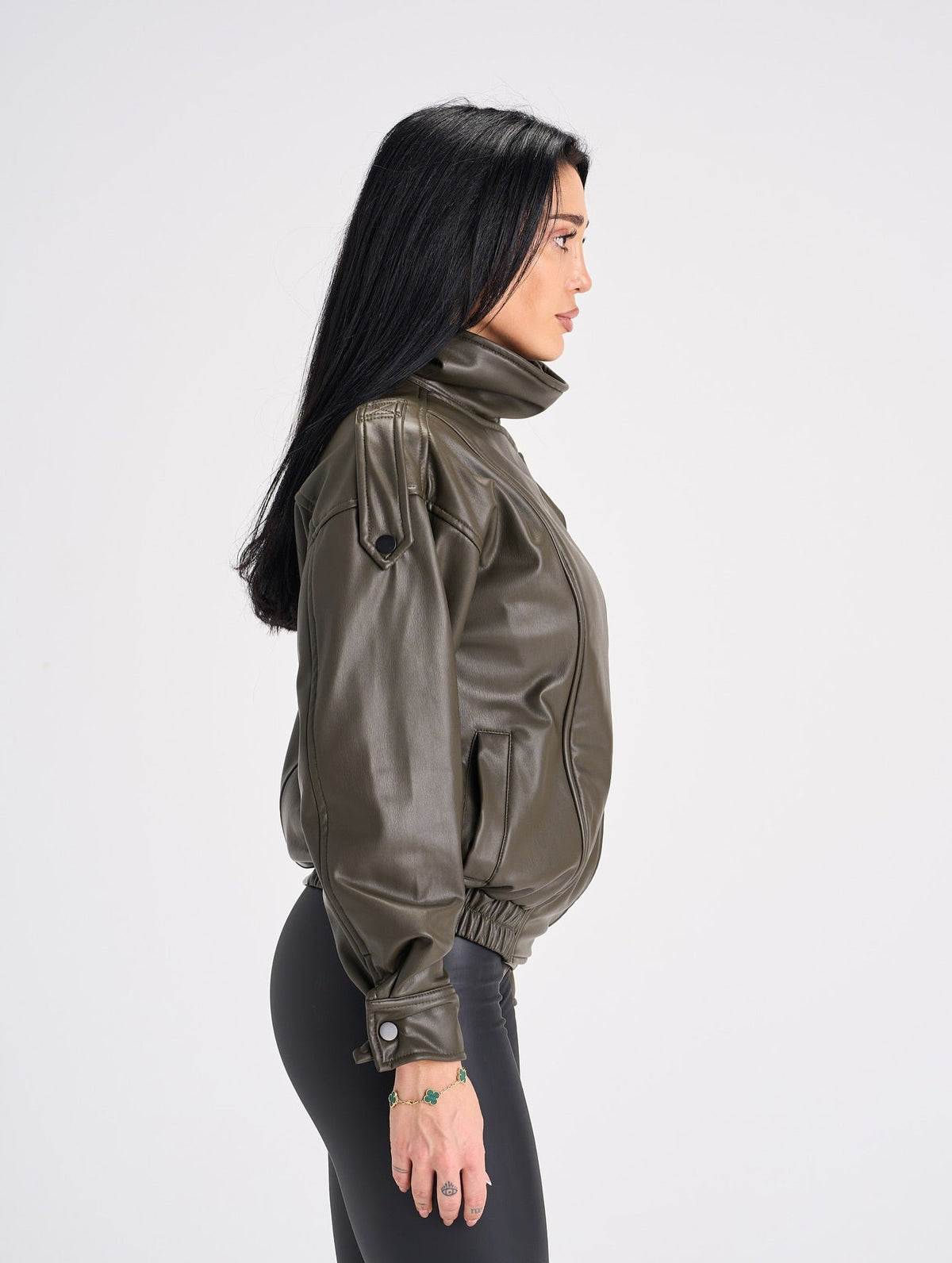 Joyce Asymmetrical Zip Faux Leather Jacket