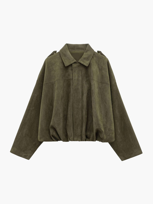 Katherine Suede Bomber Jacket