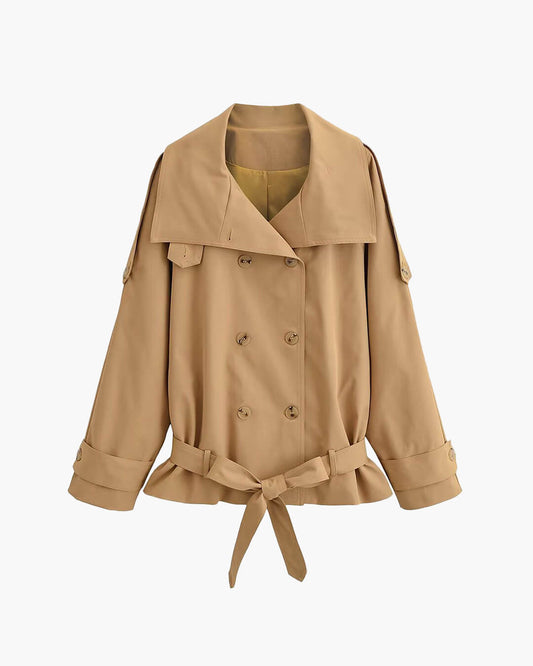Portia High Neck Lace Up Coat
