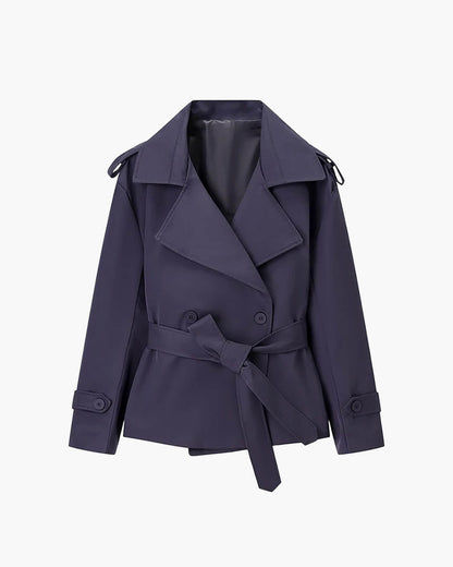 Sandy Lace Up Short Trench Coat