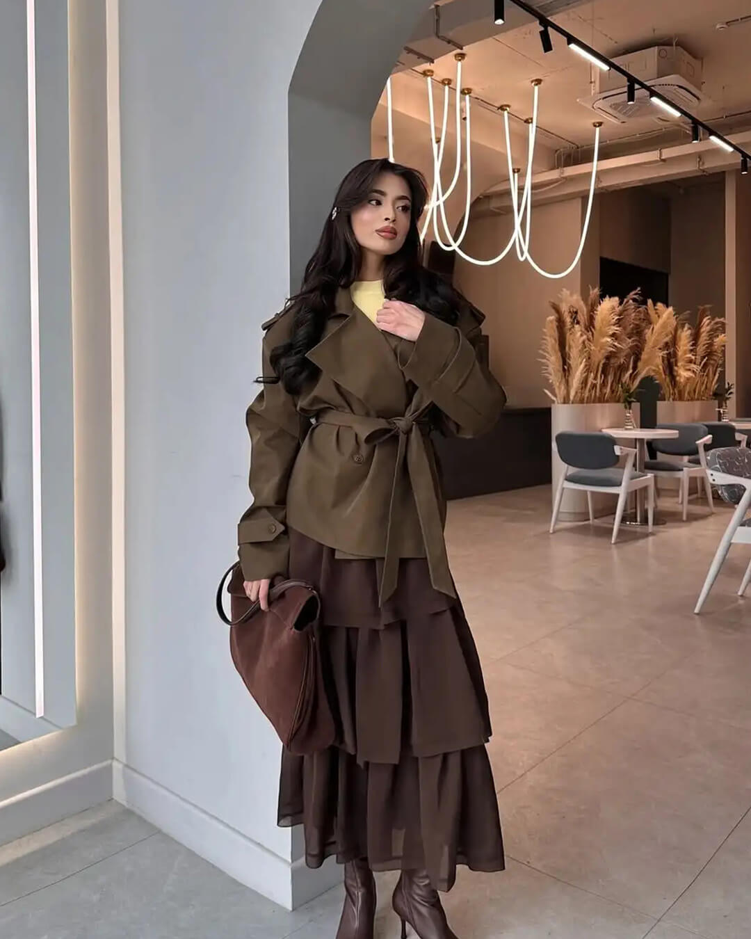 Sandy Lace Up Short Trench Coat