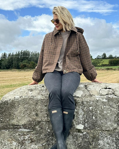 Shirley Hooded Plaid Shirt Jacket