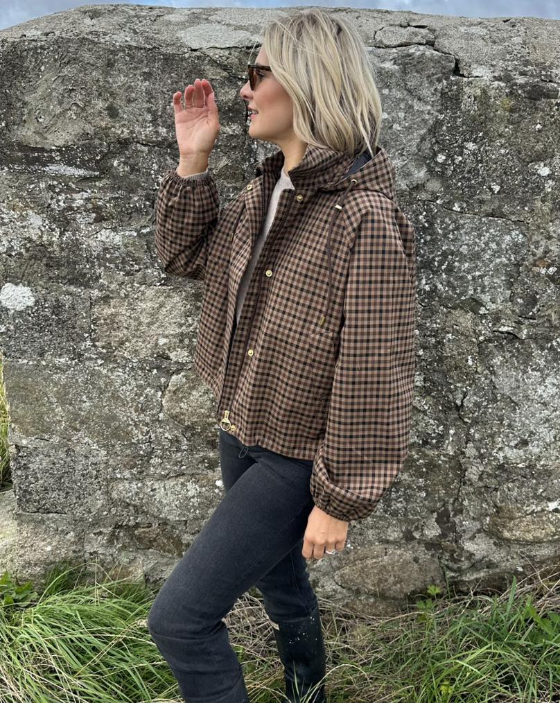Shirley Hooded Plaid Shirt Jacket