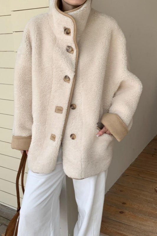 Vanya Stand Collar Faux Fur Coat