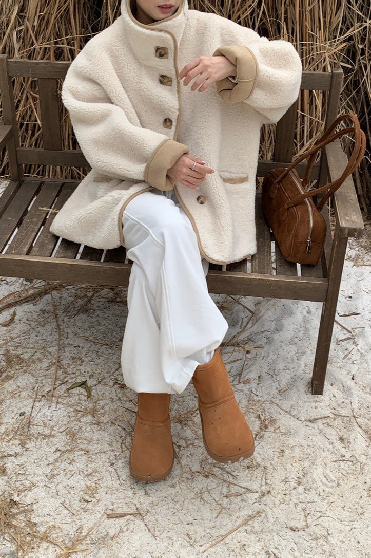 Vanya Stand Collar Faux Fur Coat