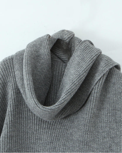 Xia Loose Knit Pullover with Scarf