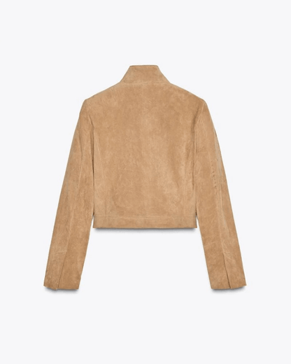 Yza Suede Cropped Bomber Jacket
