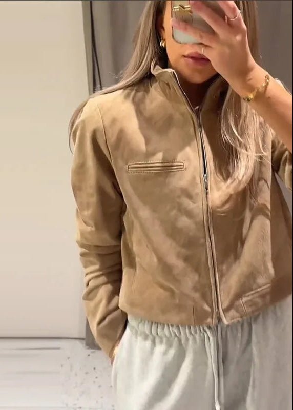 Yza Suede Cropped Bomber Jacket