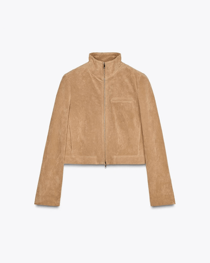 Yza Suede Cropped Bomber Jacket