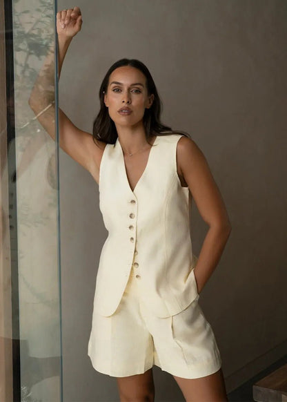 Bianca Tailored Vest and Shorts Set