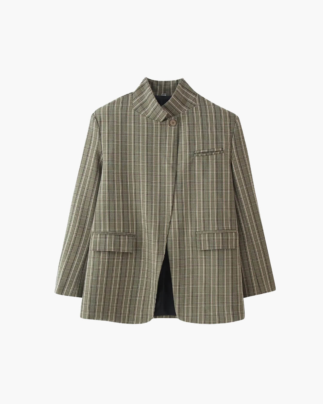 Katie Plaid Stand Collar Blazer
